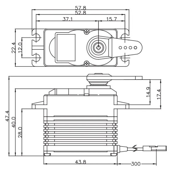 MD980TW 22.4mm, Coreless, Wide Voltage, Titanium Gear Actuator (7.4V)